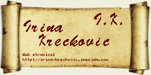 Irina Krečković vizit kartica